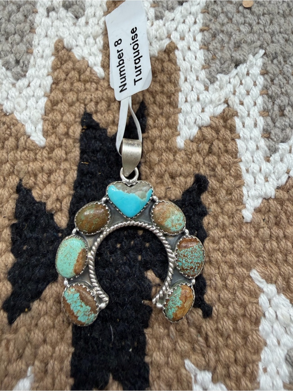 Mine 8 Big turquoise pendant sterling silver